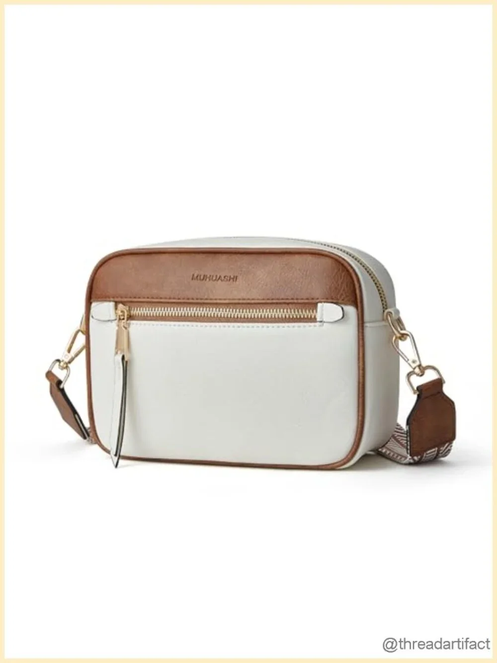 Small Crossbody Bag for Women Triple Pockets Vegan Leather Shoulder Camera Purse
